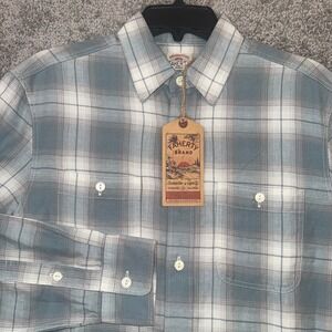 Faherty Brand Mens Emerald Coast Plaid Linen Blend Button Up Shirt Sz Small NEW